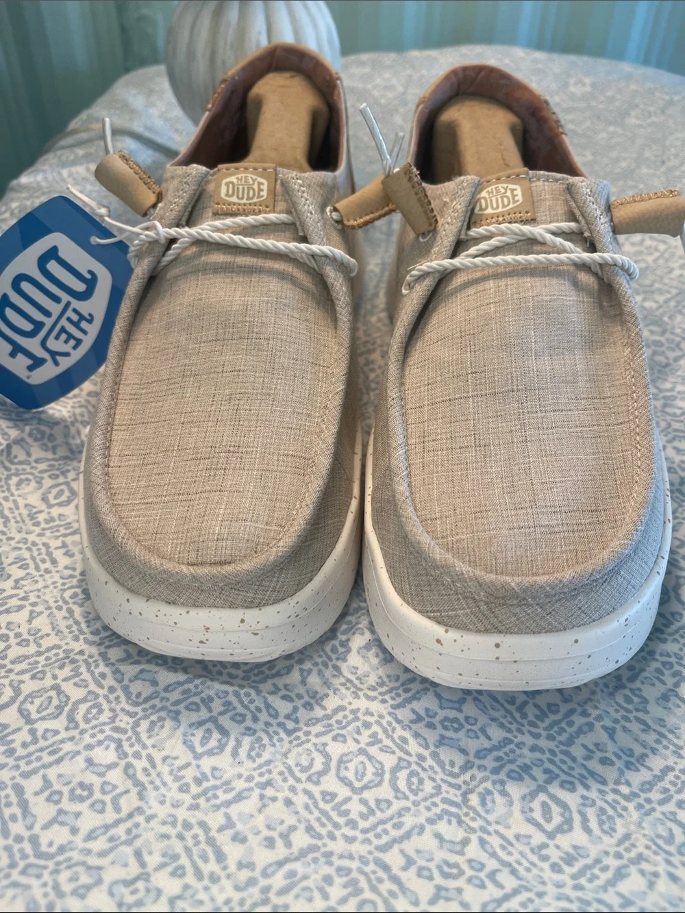 Hey Dude Wendy PeaK WOVEN Slip-On Sneakers in Natural NWT size 10